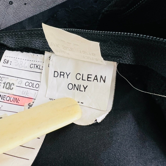 Mori‎ Lee by Madeline Gardner Dress Sz 13/14 Fit 10/12 Black Floral Lace No Belt - Picture 13 of 15